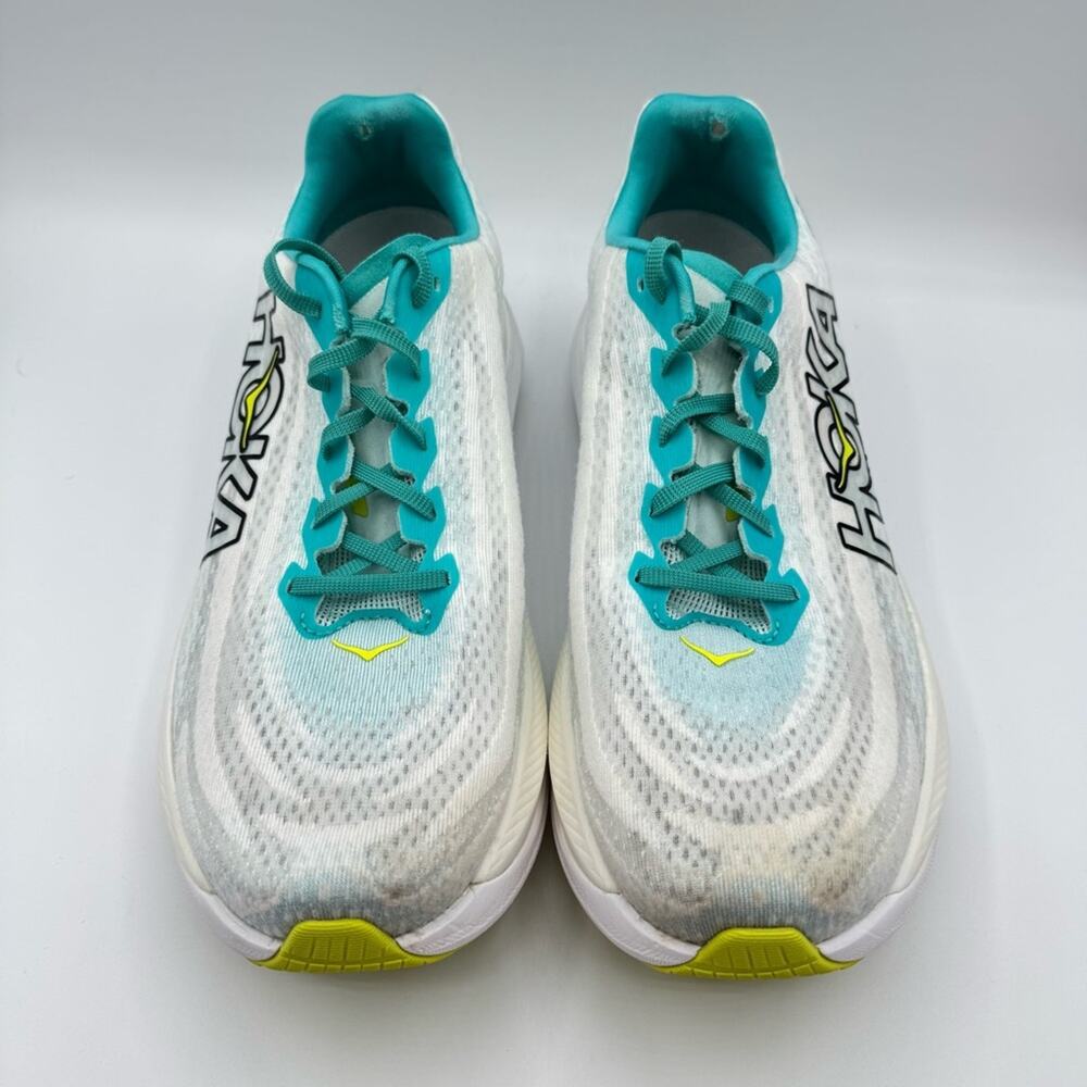 Hoka One One Mach X White Blue Glass Road-Running Sneakers Men’s Size 11.5 - Picture 3 of 9